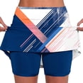 thumbnail image 2 of LEKWK Exercise Pants for Women Geometric Color Block Athletic Skort Short Pants High Waisted Stretchy Gym Pants Tennis Golf Running Workout Outfit, 2 of 5