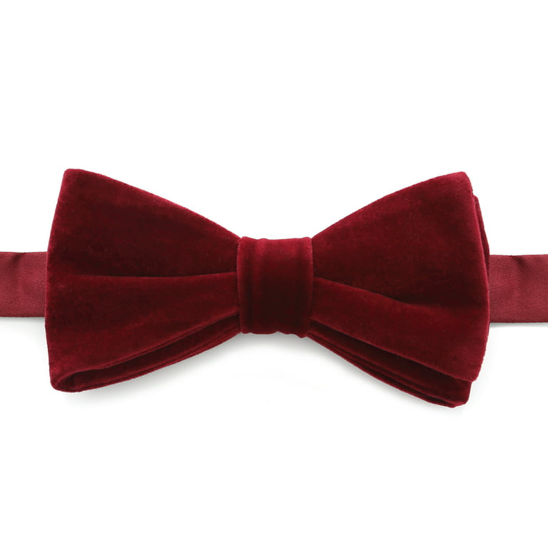 Luxury Dark Red Velvet Bow Tie