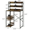thumbnail image 3 of FULLWATT Mini Fridge Stand with Storage Shelves, 5-Tier Kitchen Bakers Rack, Space Saving Mini Fridge Cabinet, Adjustable Left/Right Organizer with Power Outlet, Brown, 3 of 11