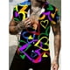 thumbnail image 5 of Camisas de manga corta con estampado gráfico divertido para el día de San Valentín 2024 para hombre, camisas de manga corta con cuello vuelto y tejido elástico en 4 direcciones para amantes, 5 of 5