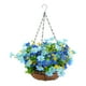thumbnail image 4 of Cesta de flores de margaritas artificiales, cadena para maceta, colgador de plantas azul, 4 of 9