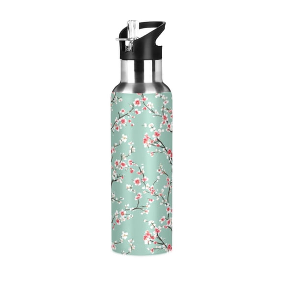 Cherry Blossom Branches 600ml Double Walled Stainless Steel LeakProof Sports Bottle Thermo 8h