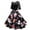 Black, variant on Fesfesfes Ladies Christmas Print O-Neck Lace Collar High Waist Dress Women Gowns Lace Fashion Short Sleeve Retro Dress Under $10