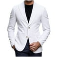 thumbnail image 3 of BiZtdJrK Office Work Blazers for Men Notch Lapel Long Sleeve 2 Buttons Dressy Casual Sport Coats Regular Fit Business Suit Jackets White M, 3 of 6