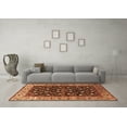 thumbnail image 3 of Ahgly Company Indoor Square Oriental Orange Industrial Area Rugs, 3' Square, 3 of 4