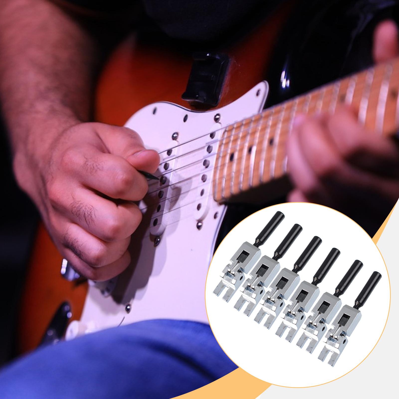 6 Pieces Guitar Bridge Saddles Electric Guitar Parts Metal Construction for DIY Projects and Repairs