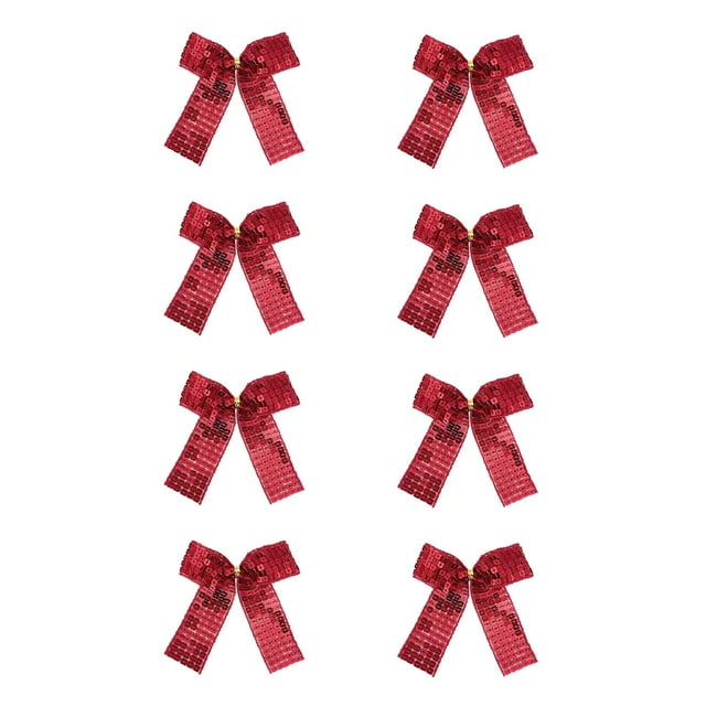 Bwiyojiz Home Decor Christmas Decorations Count 8pcs Holiday Products Red Bows Set of 8 Decorative Ribbon Party Ornament for Tree Wreath Gift Wrapping Indoor Outdoor, Gifts for Mom, Red