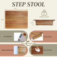 thumbnail image 5 of Perfnique Wooden Step Stool, 3.5" Non-Slip Stool, One Step Ladder for Bedroom, Kitchen, Bathroom, 5 of 6