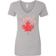 thumbnail image 3 of Inktastic Canada Maple Leaf Women's V-Neck T-Shirt, 3 of 5