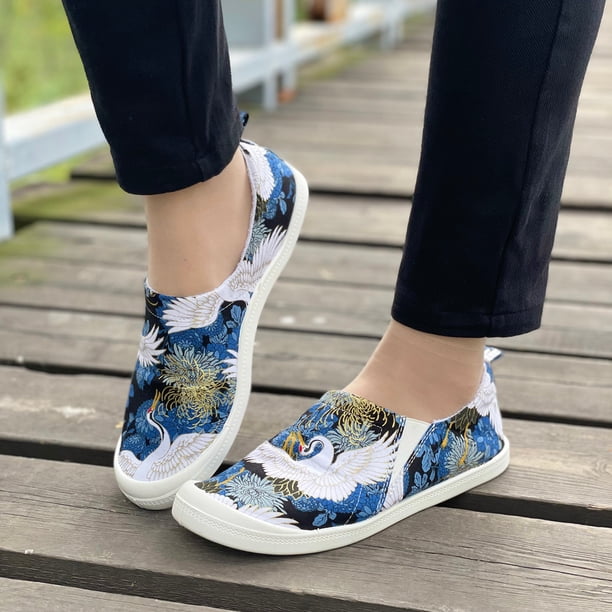 Zapatos de lona de corte bajo de fondo plano para mujer Zapatos planos casuales para estudiantes de versión perezosa de un pie Wmkox8yii FOPL2078