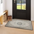 thumbnail image 4 of Washable Vintage Kitchen Mat 31"x20" Non Slip Soft Plush Low Profile Kitchen Rug, Distressed Medallion Oriental Style Sink Mat for Laundry Room Bedroom Office, 4 of 6