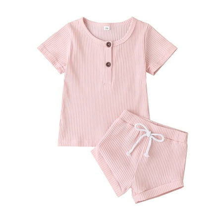 

Gupgi Infant Baby Girls Boys Knitted T-Shirt Top Shorts Summer Outfits