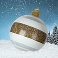 thumbnail image 3 of Qwtwty 23.6'' Christmas Inflatable Decorated Ball Ornaments Outdoor PVC Giant Blow up Ball Decorations for Holiday Yard Lawn Porch Decor (Silver), 3 of 6