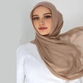 thumbnail image 3 of Xinwanna Women Headscarf Solid Color Soft Breathable Wide Head Wrap Versatile Smooth Touch Scarf Fashion Accessories (Purple), 3 of 13