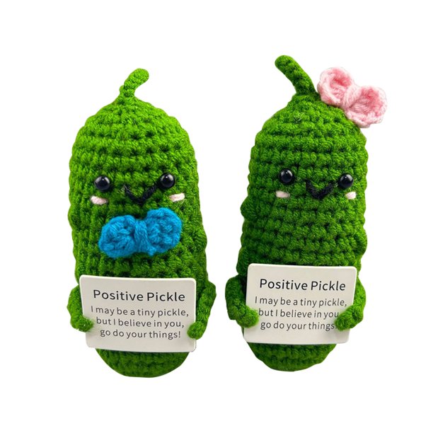 FLhrweasw Apoyo Emocional Pepino Encurtido Con Tarjeta Afirmación Positiva (Parejas)