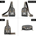 thumbnail image 3 of Stylish Leather Crossbody Bag 8.46x5.9x2.16In Easy To Carry Multi-Purpose Travel Hiking Shopping Fashion Bag Black Yellow Eyes Cat, 3 of 7