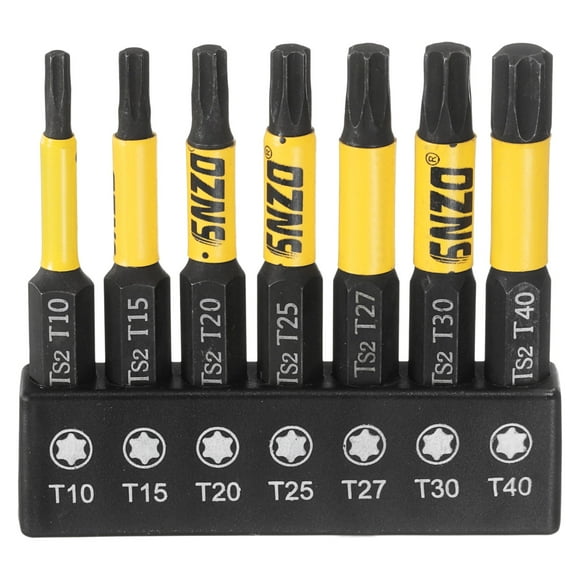 Uxcell 7pcs T10-T40 Torx Head Screwdriver Bit 2" Long 1/4" Hex Shank Screw Drivers