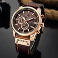 thumbnail image 4 of Mens Sport Military Analog Quartz Watch Chronograph Classic Casual Business Dress Waterproof Watch Multifunctional Wristwatch with Leather Strap, 4 of 6