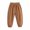 Brown, variant on Zwiiyzr Kids Girls Boys Casual Cotton Pants Loose Casual Solid Color Cuffed Pants 1-7Y Beige