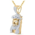 thumbnail image 2 of 10kt Yellow Gold Mens Round Diamond Jesus Face Charm Pendant 3/4 Cttw, 2 of 2