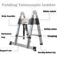 thumbnail image 5 of Bowoshen 12.5Ft Stainless Steel, Non-slip Folding Telescoping Ladder with Foot Pad Multi-Use Retractable Extension Step Loft Ladder, 330lbs Load Capacity,BS1, 5 of 5