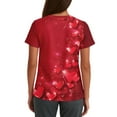thumbnail image 3 of Valentine's Day Scrub Tops for Women Cute Heart Print Short Sleeve Nurse Working Uniforms Valentine's Day Soft Stretchy Holiday Scrub T Shirts, 3 of 5