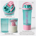 thumbnail image 4 of Sm:)e Protein Shaker Bottle, 24 oz, Pink, with Blender Balls Mixing Grids Flip-Top, 4 of 15
