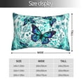 thumbnail image 2 of Honeii Blue Floral with Butterflies Print Pillow Cases,Plush Throw Pillow Covers,Decorative Pillowcase for Sofa, Couch, Living Room-16"x24", 2 of 6