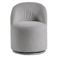 thumbnail image 4 of Furniture of America Jaine Modern Boucle Chenille Curved Back Swivel Dining Side Chair, Light Gray, 4 of 6