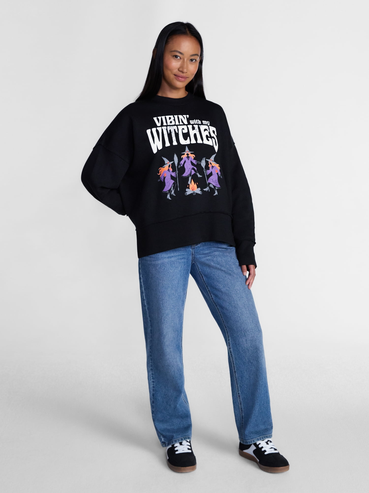 Women's Halloween My Witches Graphic Fleece from Way to Celebrate, Sizes S-4X