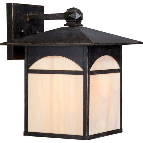 Canyon 1 LT 11" Outdoor Wall Fixture w/ Honey Stained Glass