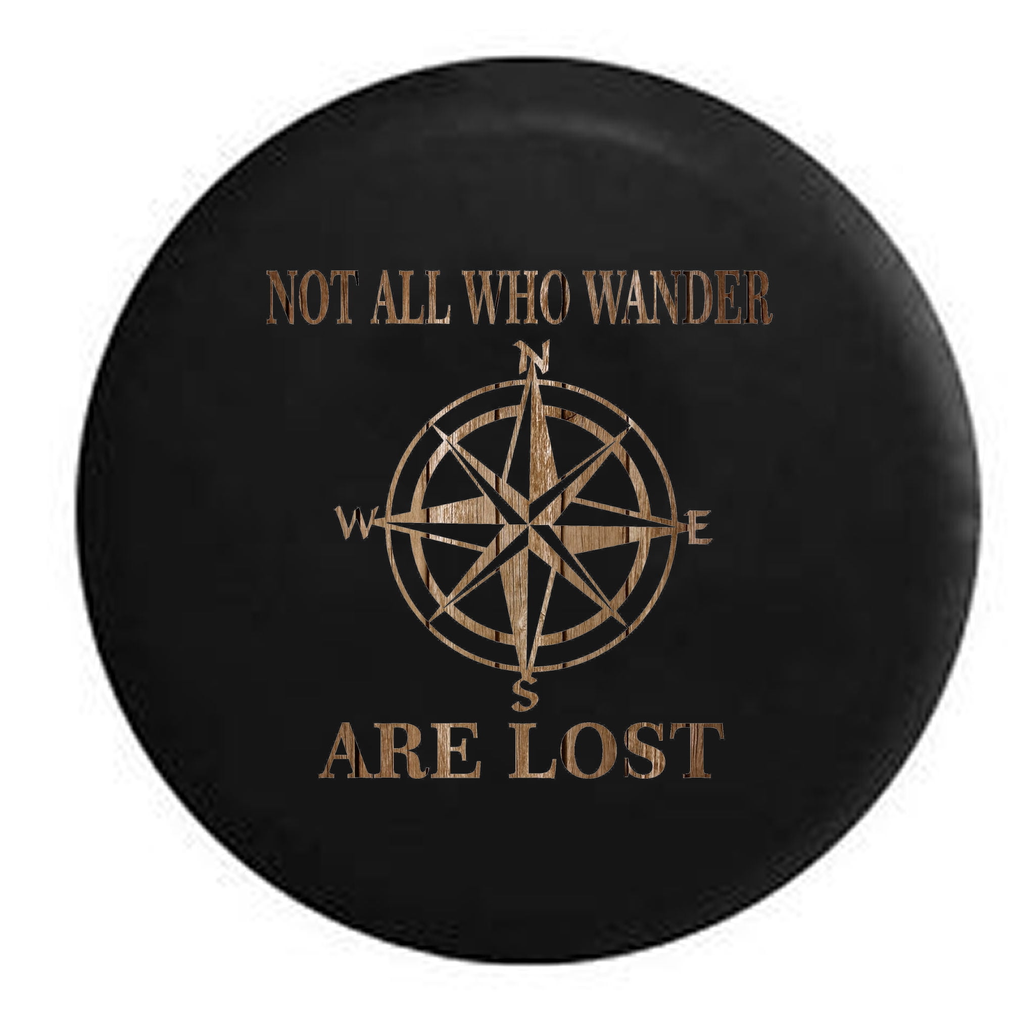 Not All Who Wander Distressed Barn Wood Spare Tire Cover for Jeep RV 31 ...