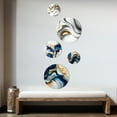 thumbnail image 3 of Designart "Golden and Azure Geode Marble II" Abstract Marble Metal Wall Art Set of 5 Piece, 3 of 5