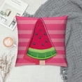 thumbnail image 2 of Creowell Soft Throw Pillow Covers Decorative Summer Fruits Theme Pink Cartoon Watermelon Square Cushion Cover Throw Pillow Case for Home Live Room, 2 of 5