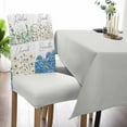 thumbnail image 5 of Dining Chair Covers Set of 8 Retro Eucalyptus Leaves Cotton Daisy Wood Texture Stretch Parsons Chair Slipcovers Removable Washable Chair Cover Protector for Kitchen Dining Room Hotel, 5 of 5