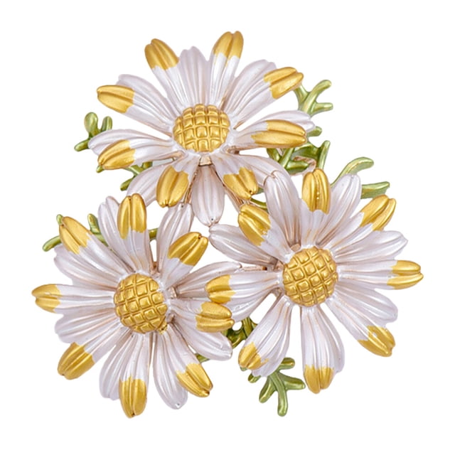 KAKOWELY Broche elegante de margarita, broche de moda, broche de joyería, broche de disfraz de cumpleaños