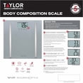 thumbnail image 3 of Báscula digital de composición corporal Taylor, báscula de baño para medir el peso corporal, mide la grasa corporal, el agua corporal y los porcentajes de masa muscular, admite 8 usuarios, compatible, 3 of 5