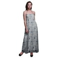 thumbnail image 1 of Bimba Robe à Bretelles Spaghetti Imprimée Fleur & Chardonneret Bimba pour Femmes, Smockée Fluide, Très Grande Taille, 1 of 7