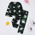 thumbnail image 2 of ZHOGXU Kids Boys And Girls Pajama Set Glow In The Dark Long Sleeve Tops And Pants Cute Printed Sleepwear Casual Daily Wear,Black,2-3Y, 2 of 4