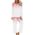 thumbnail image 1 of TIMIFIS Pyjamas de la Saint-Valentin pour Femmes - Ensembles de Pyjama pour Femmes 2 Pcs - Haut à Manches Longues Décontracté à Col Ras du Cou et Pantalon Ensembles de Pjs Vêtements de Nuit Vêtements de Détente, 1 of 3