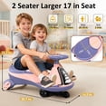 thumbnail image 5 of TOKTOO 12V Electric Wiggle Car for Kids, 2 Seater Ride On Toy with Music, Bluetooth & LED Lights, 2 in 1 Kids Electric Ride On Car for Ages 3+, Pink, 5 of 10