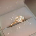 thumbnail image 3 of Jewelerix Classic 10K Yellow Gold Vermeil Wedding Ring Two-Pear Diamond Engagement Ring, Timeless Moissanite Promise Proposal Ring, 3 of 5