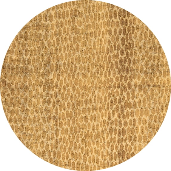 Ahgly Company Indoor Round Abstract Brown Modern Area Rugs, 8' Round
