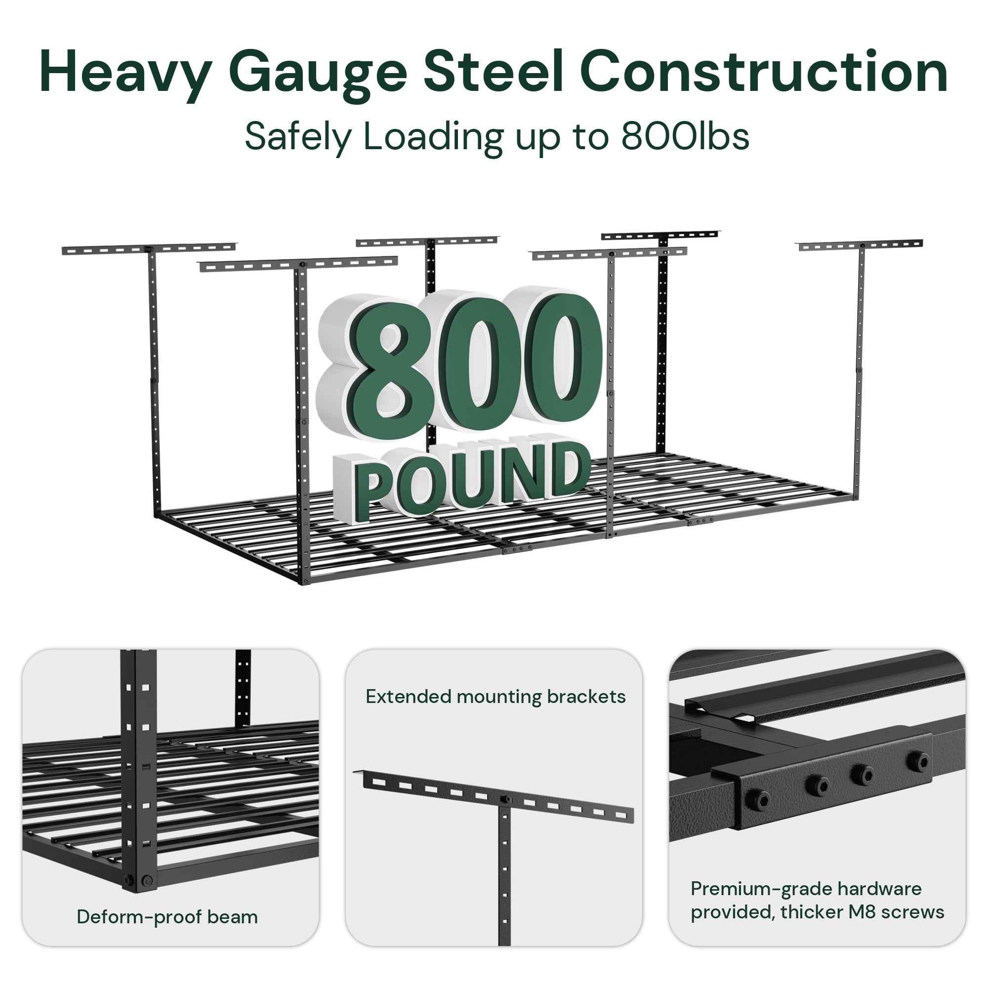 Mounting bracket assembly and hardware for wood stud and concrete ceiling installation