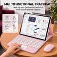 thumbnail image 6 of Detachable Bluetooth Keyboard Case with Multi-Touch Trackpad & 2.4G Wireless Mouse for 2025 Lenovo Idea Tab Plus 12.1" / Tab K12, Round Keys，Pink, 6 of 8