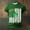 Green, variant on Men's Worn‑Look Four‑Leaf Clover USA Flag Crew Neck Short Sleeve T‑Shirt, Lightweight Tops Black M