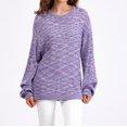 thumbnail image 4 of ChaoHeng Pullover Sweaters for Women Plus Size Clearance,Women's Casual Leopard Print V-neck Knitted Button Long Sleeved Cardigan Sweater Top Coat Top(Purple,Free Size), 4 of 9