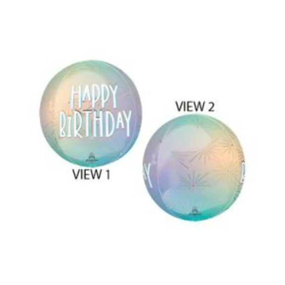 ORBZ Happy Birthday Pastel Dream 15 Inch Clear Foil Balloon [46439]