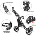 thumbnail image 3 of BOBOPRO Golf Cart,Push Pull Golf Cart Trolley,4 Wheels Folding Cart,Foot Brake,Golf Bag Holder,Cup Holder,Golf Accessories and Best Gifts for Men Women, 3 of 6