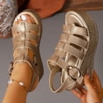 thumbnail image 6 of Eltusu Women Wedge Sandals, Fashion Adjustable Open Toe Non-Slip Summer Shoes 40 Size 7.5, 6 of 8